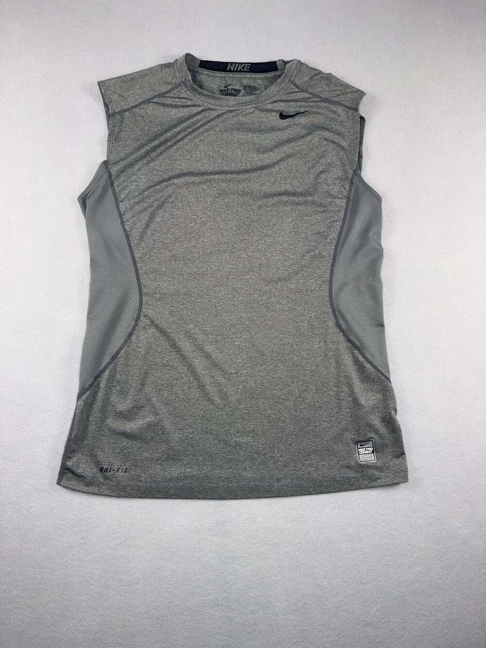 Nike Pro Combat Sleeveless Shirt Gray Dri-Fit